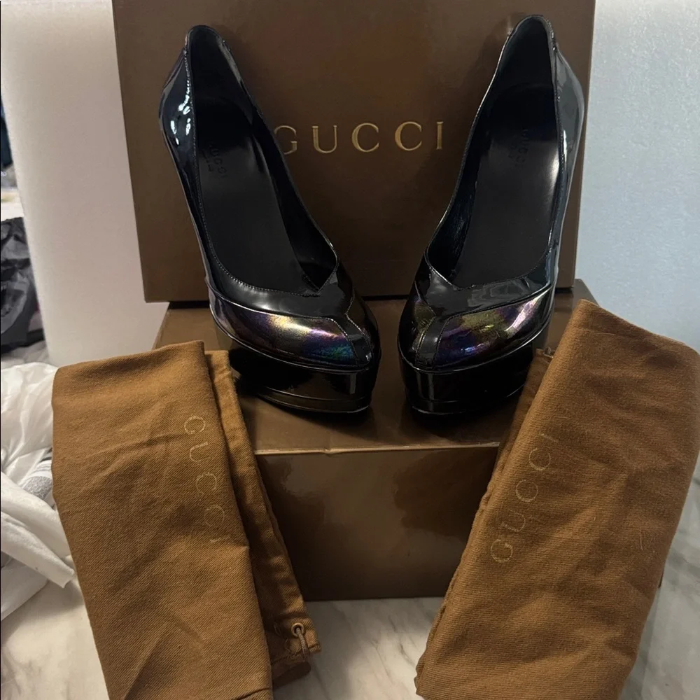 Elegant Gucci Oil Slick Platform Stiletto size 37,5 - Picture 3 of 16